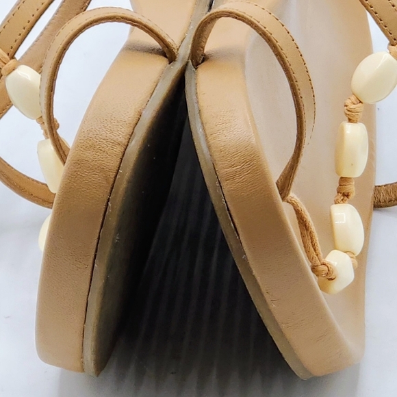 Anthropologie Toe-Loop Stone Sandals In Tan Size 10 M - Picture 10 of 15